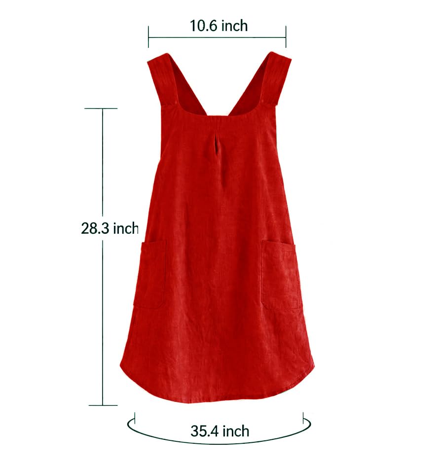 Soft Cotton Linen Cross Back Pull (Red+red)