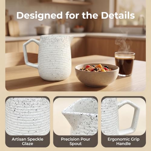 Japanese Style17oz Ceramic Creamer Pitcher (White)