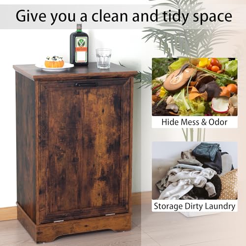 13 Gallons Tilt Out Trash Cabinet (Rustic Brown)