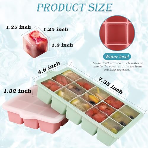 2 Pack Silicone Ice Cube Tray
