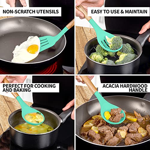 5 Piece Silicone Utensil Set (5-Piece Set / Mint)