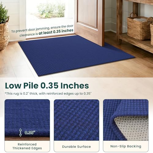 2x4 Entry Runner Rug (Deep Navy Blue / 2' x 4' (Runner))