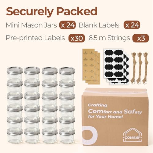 4 oz Mason Jars Bulk Set (4 fl oz x 24 - Regular Mouth)