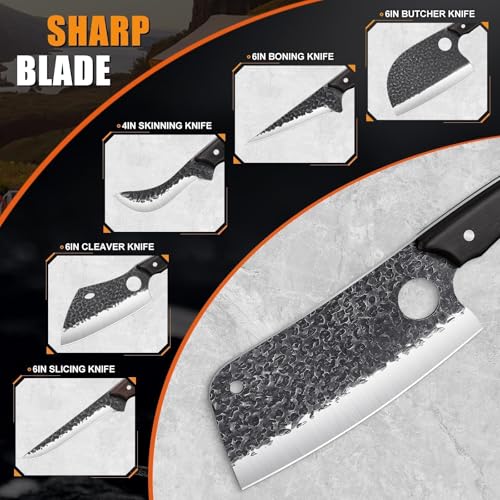 17PCS Butcher Knife Set with Bag (11 Knives Set)