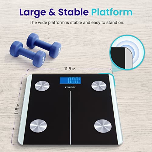 Rechargeable Smart Scale for Body Weight (Carbon Black / 11.8 x 11.8 inches)