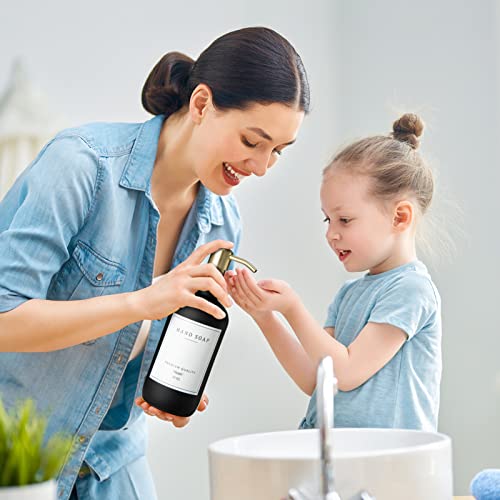 Glass Soap Dispenser for Kitchen (Black Bottle + Gold Pump + Black Pump)