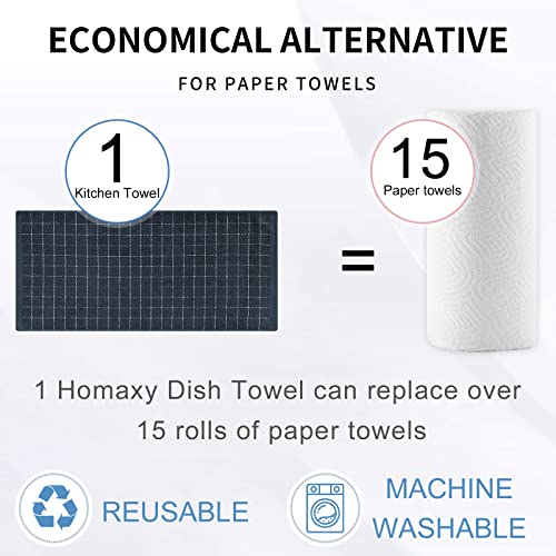 100% Cotton Terry Kitchen Towels (Dark Grey / 13 X 28 - 4 Pack)