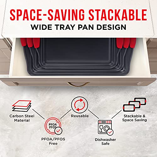 BAKKEN Kitchen Baking Pan Set (Blue Marble / 3 Piece Set)