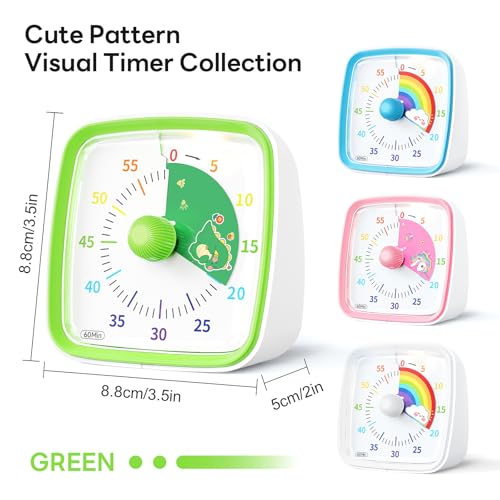 Visual Timer with Night Light (Green-dinosaur)