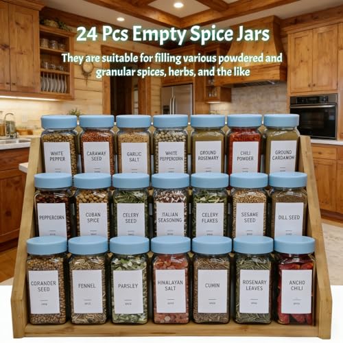 Spice Jars with Labels (Skyblue)
