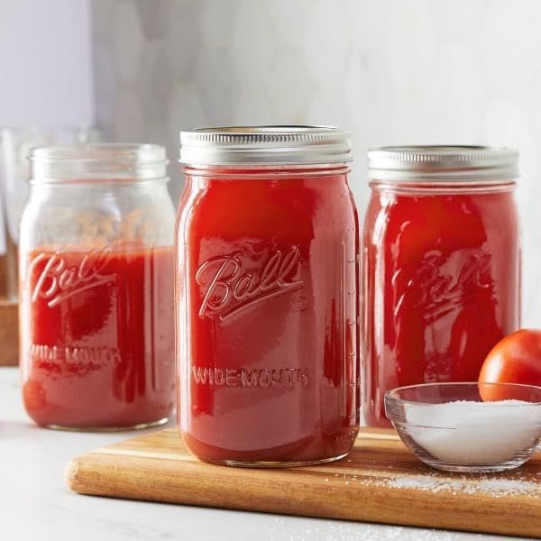 Glass Mason Jars with Lids and Bands (Quart / 32 Ounce (Pack of 4))