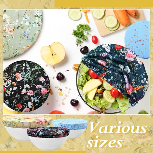 10 Pcs Reusable Bowl Covers in 5 Size (Colorful / Rich Flowers)