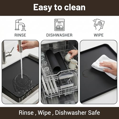 Silicone Coffee Mat for Countertop (Black / 16" x 16")