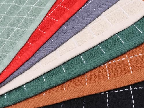 Terry Dish Rags Cloths (Light Green / 12 x 12 Inches)