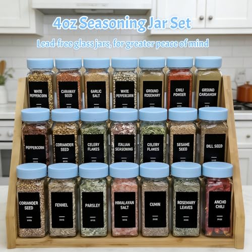 Spice Jars with Labels (Skyblue)