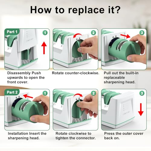 Electric Knife Sharpener with Replaceable Sharpening Head
