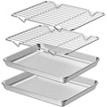 Baking Sheet with Rack Set [2 Sheets + 2 Racks] (9 x 7 x 1 inch)
