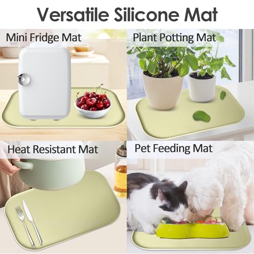 Silicone Coffee Maker Mat with Lip for Countertops 17.4''x10.6'' Sage Green (Sage Green / 17.4'' x 10.6'')
