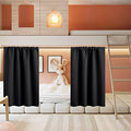 Basement Bathroom Kitchen Cafe Blackout Privacy Window Curtains (Black / 34"W x 30"L (Pack of 2))