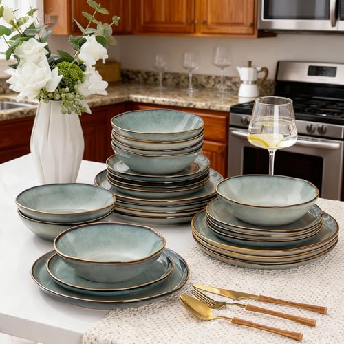 Ceramic Dinnerware Sets for 6 (Ocean / Service for 6(18Pcs))