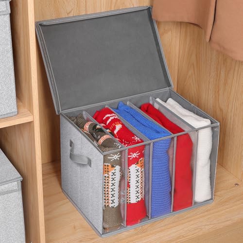 Sweater Organizers Clothes Organizer for Closet (Grey Pattern)