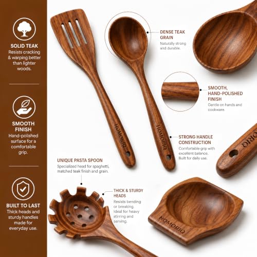 12 Piece Premium Teak Wooden Cooking Utensils Set