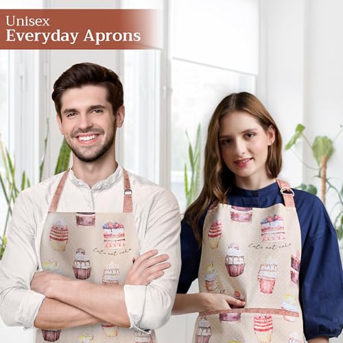 Aprons for women with Pocket 100% Cotton Pack of 1 (098 - Cakes)