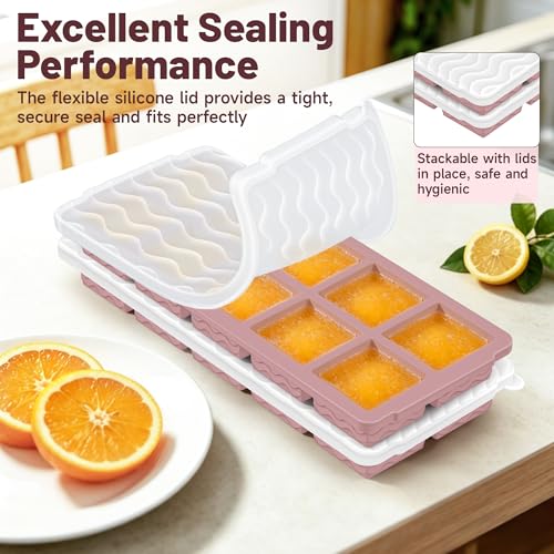 2 Pack Ice Cube Trays (10*2 square-Smoky Purple)