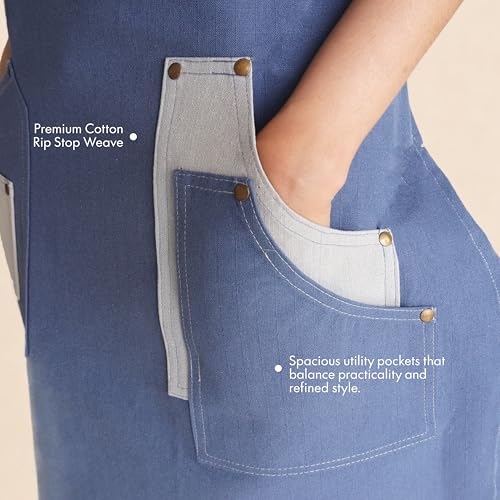 Professional Work Apron for Men & Women (Standard / Forge Blue)