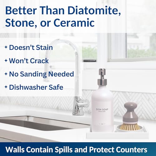 Countertop & Vanity Silicone Tray (White / Small 7.7”)