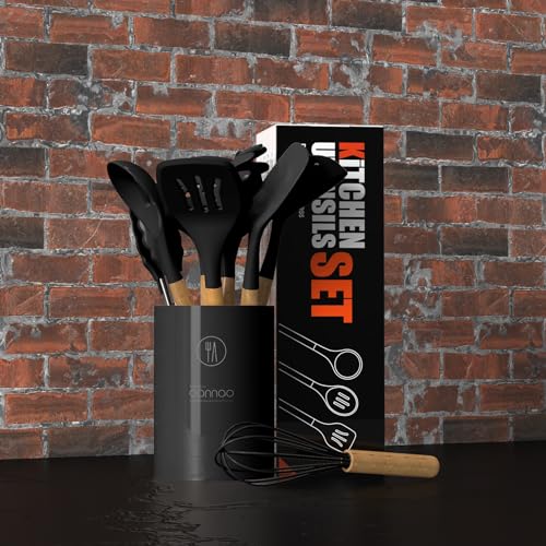 Silicone Cooking Utensils Set (Black)