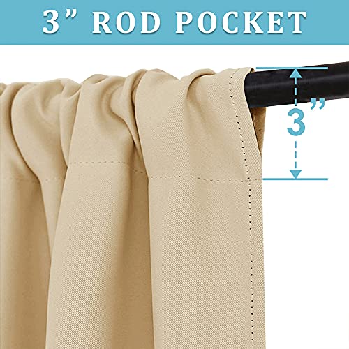 Extra Wide Curtains for Bedroom Living Dining Room 72 inches Long (Biscotti Beige / 62"W x 72"L (Pack of 2))