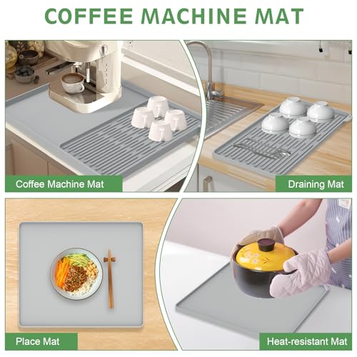 Silicone Coffee Mat 16"x16" (Gray)
