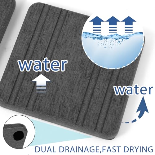 3PCS Water Absorbing Stone Tray (1pcs 21×10cm + 2pcs 10×10cm Dark Gray Stripe)