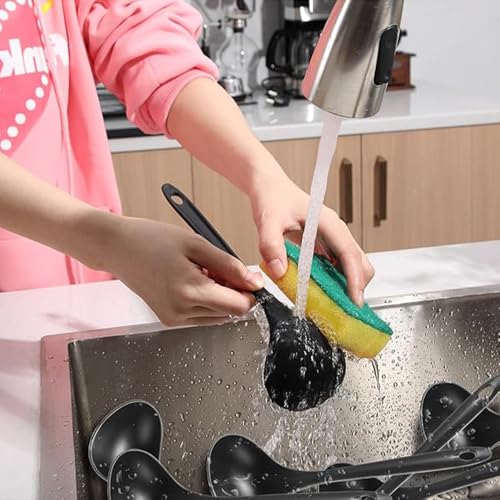 Large Plastic Serving Spoons (Black)