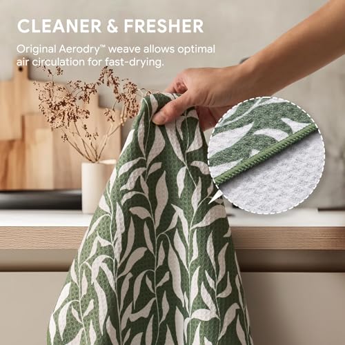 Waffle Kitchen Towel Set of 2 (Peachy Leaves)