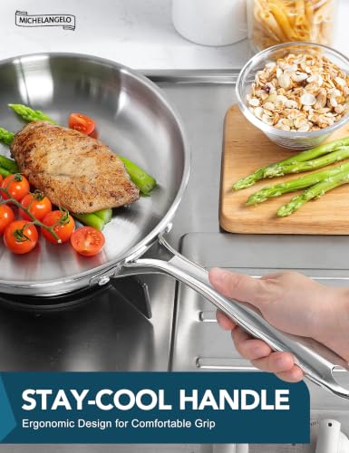 18 10 Stainless Steel Frying Pan Set (8-9.5-11-Inch)