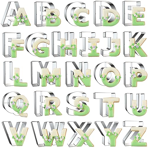 Alphabet Letter Cookie Cutters Shapes Large 3 Inch (3 Inch Letters - 26Pcs)