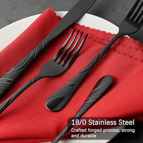 Black Silverware Set for 8 (Black / 40 Pieces)