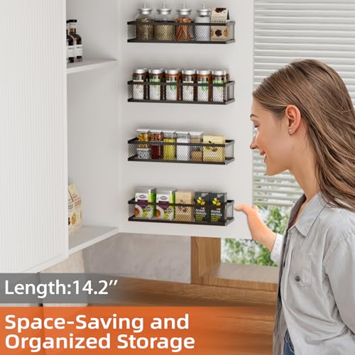Spice Rack Wall Mount (Black / 4 Pack)