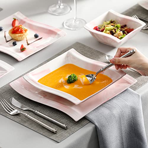 Plates and Bowls Sets (26 Piece(Service for 6) / Pink)