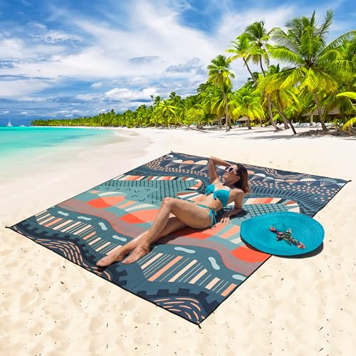 Beach Blanket Mat Waterproof Sandproof for 2 (Original Totem / 79" X 83"（1-4person）)