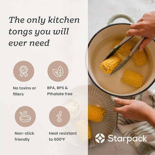 Starpack Get a Grip Silicone Kitchen Tongs (9" Single / Sage Green)