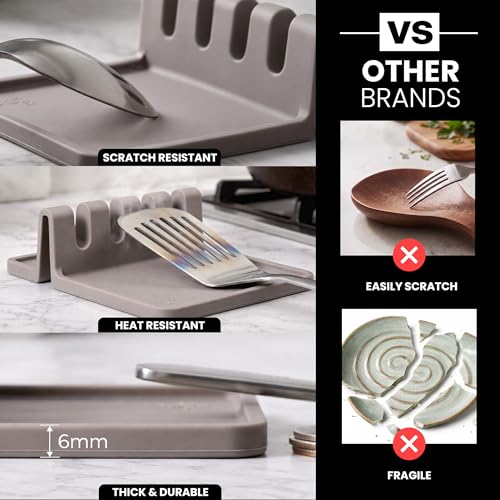 Spoon Rest for Multiple Utensils High Heat (Medium / Gray)