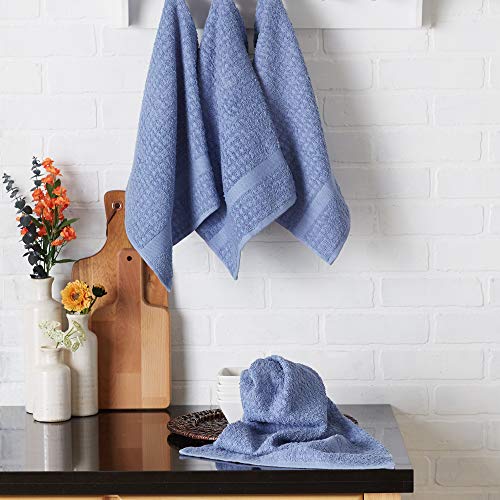 Basic Terry Collection Waffle Dishtowel Set (Solid Stonewash Blue / 15x26")
