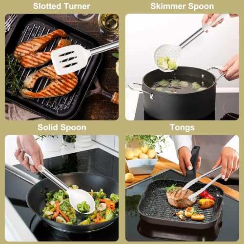 Silicone Cooking Utensils Set (White)