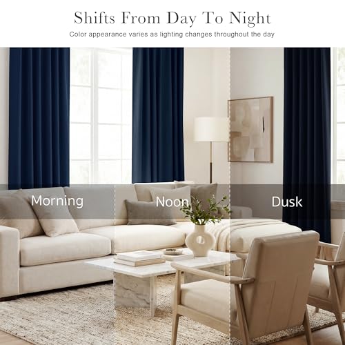 Blackout Curtain Panels for Kitchen (Navy Blue / 34"W x 45"L (Pack of 2))