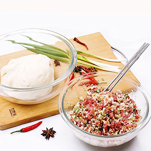 Glass Mixing Bowl Set with Airtight Lids for Kitchen Baking Prepping (Set of 4 with Lids)