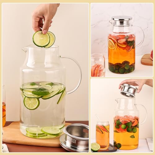 128oz Glass Pitcher with Lid (128oz)
