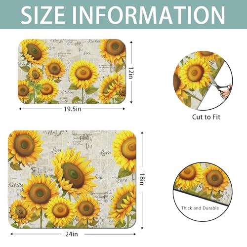 Dish Drying Mat 2 (Sunflower-2 / 2-Pack)